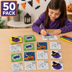 Colour In Halloween Puzzles - BIG 50 PK